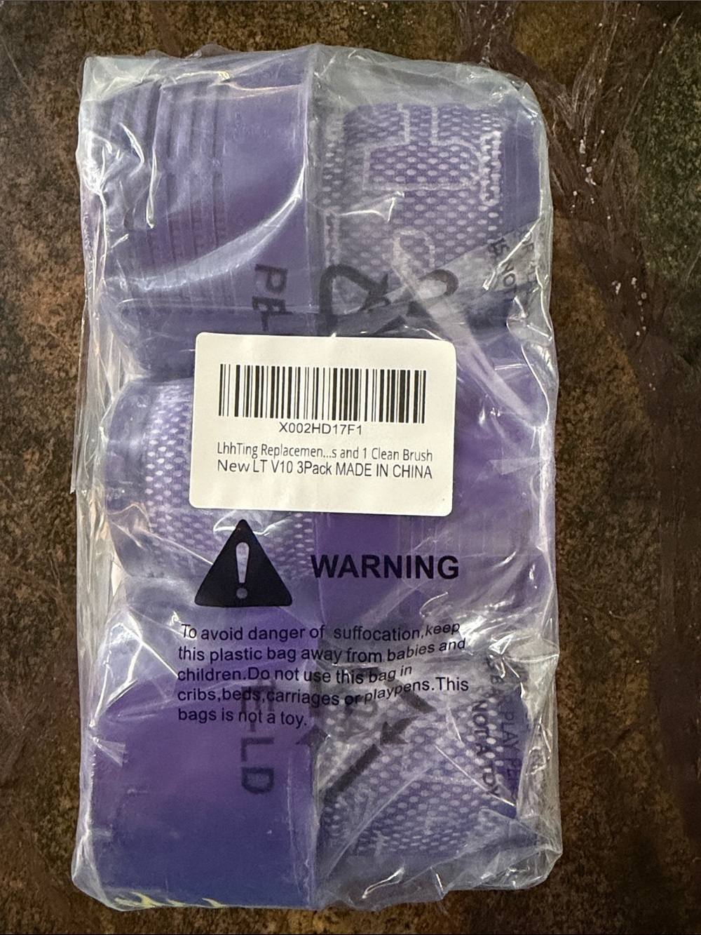 Purple Replacement Vacuum Dyson Filters (3-Pack) with Cleaning Brush